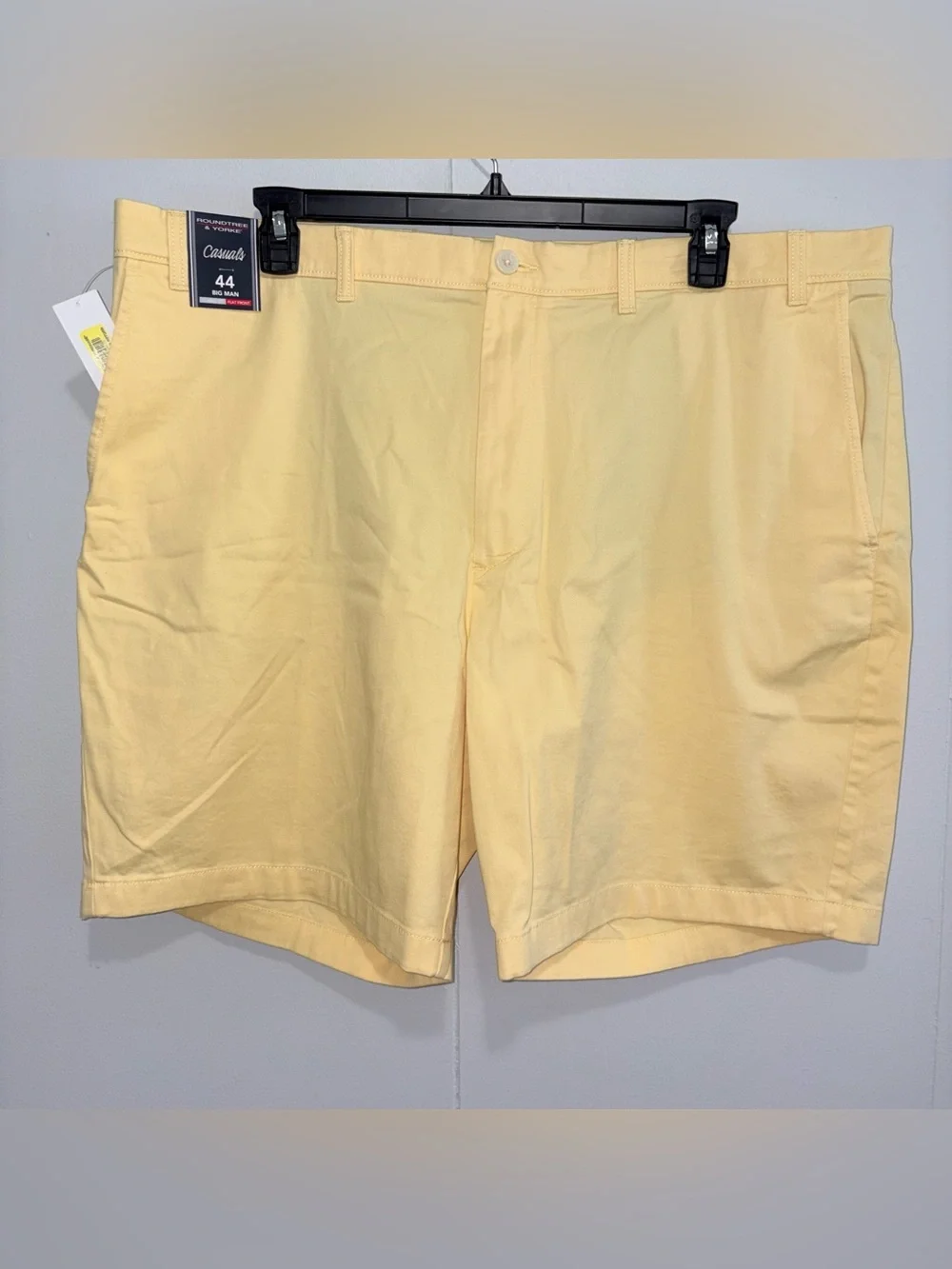 Roundtree & Yorke Mens Big & Tall Shorts 44 Yellow Classic Fit NWT